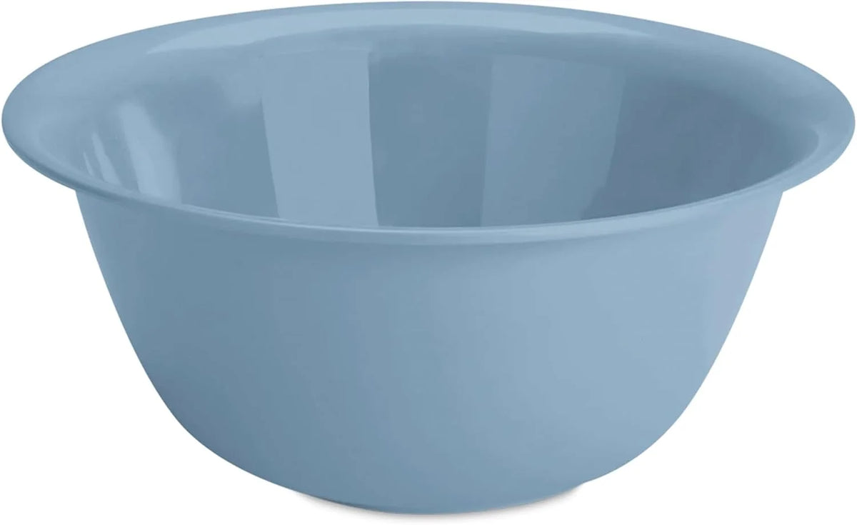 Sterilite 48 Pack Plastic 6 Quart Bowl for Serving & Food Prep, Washed Blue