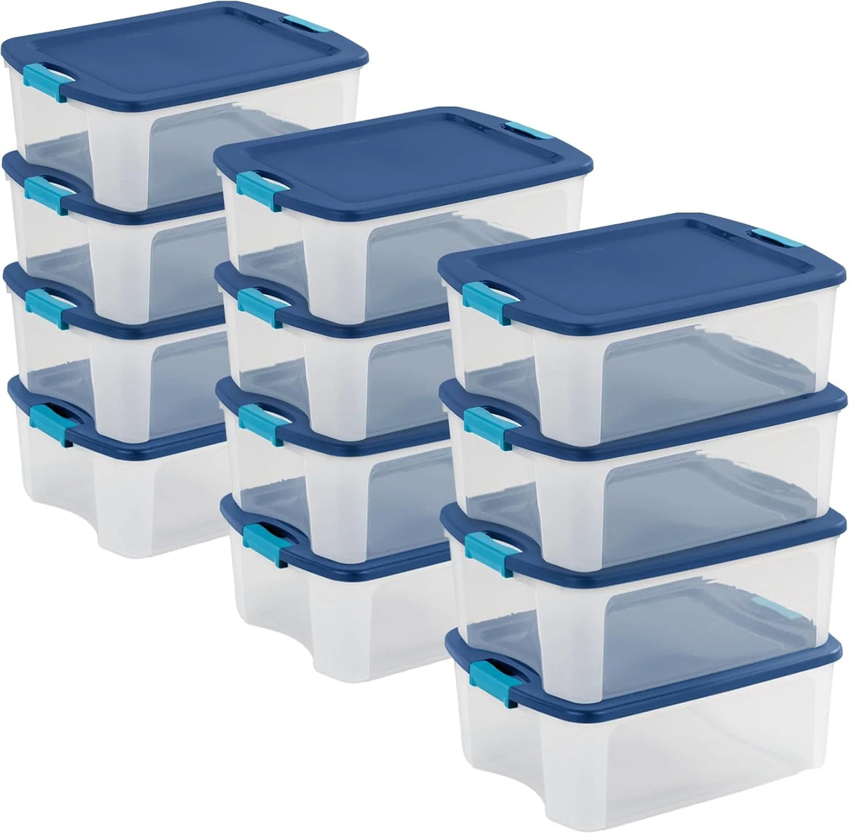 Sterilite Latch and Carry, Plastic Storage Bins w/Lids, 12 Gallon, 12-Pack