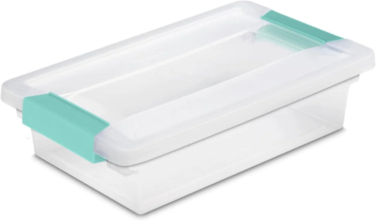 Sterilite Clip Box, Stackable Clear Plastic Bins- Small, 24-Pack